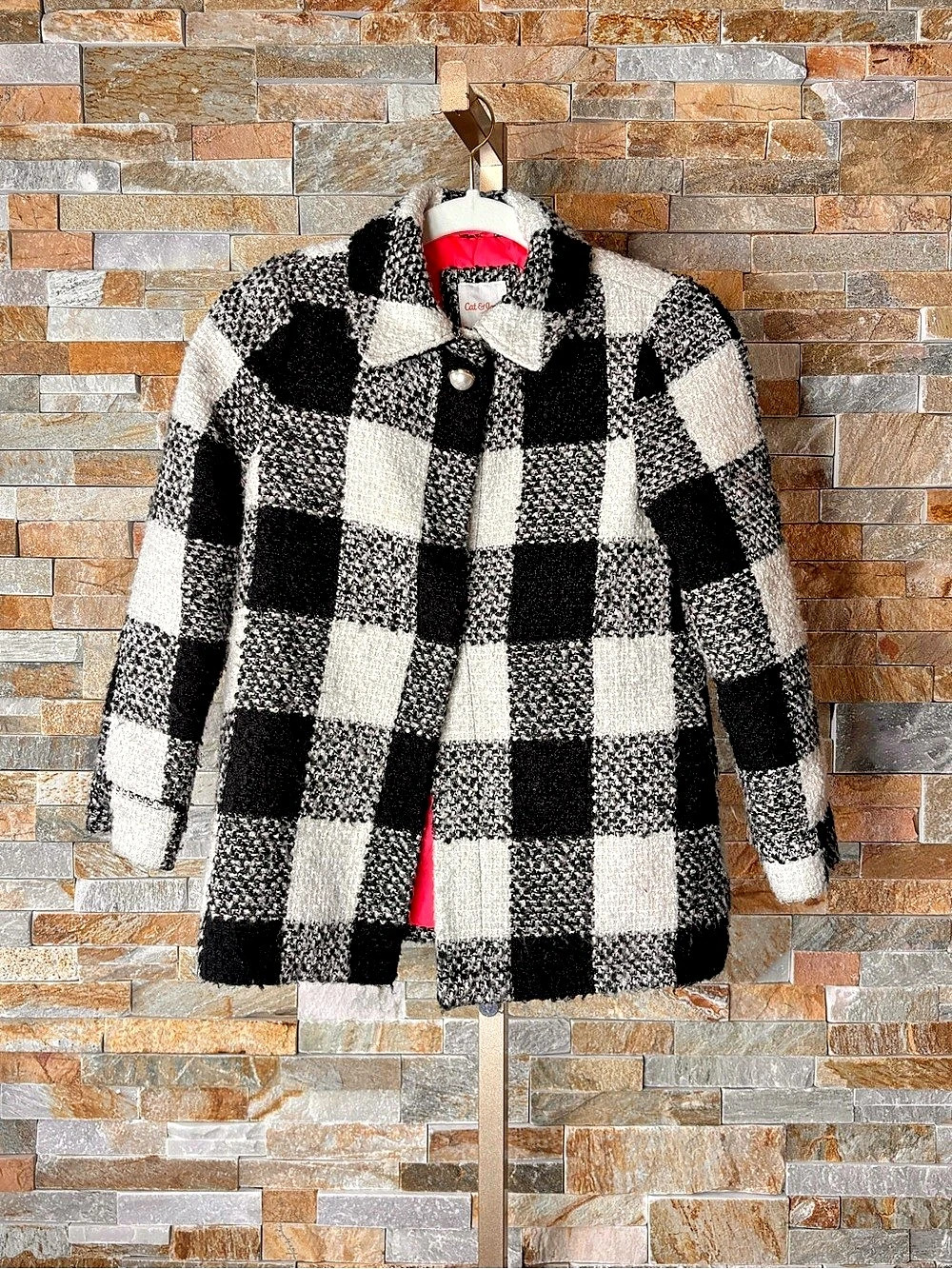 Cat & Jack Girls Plaid Coat Medium